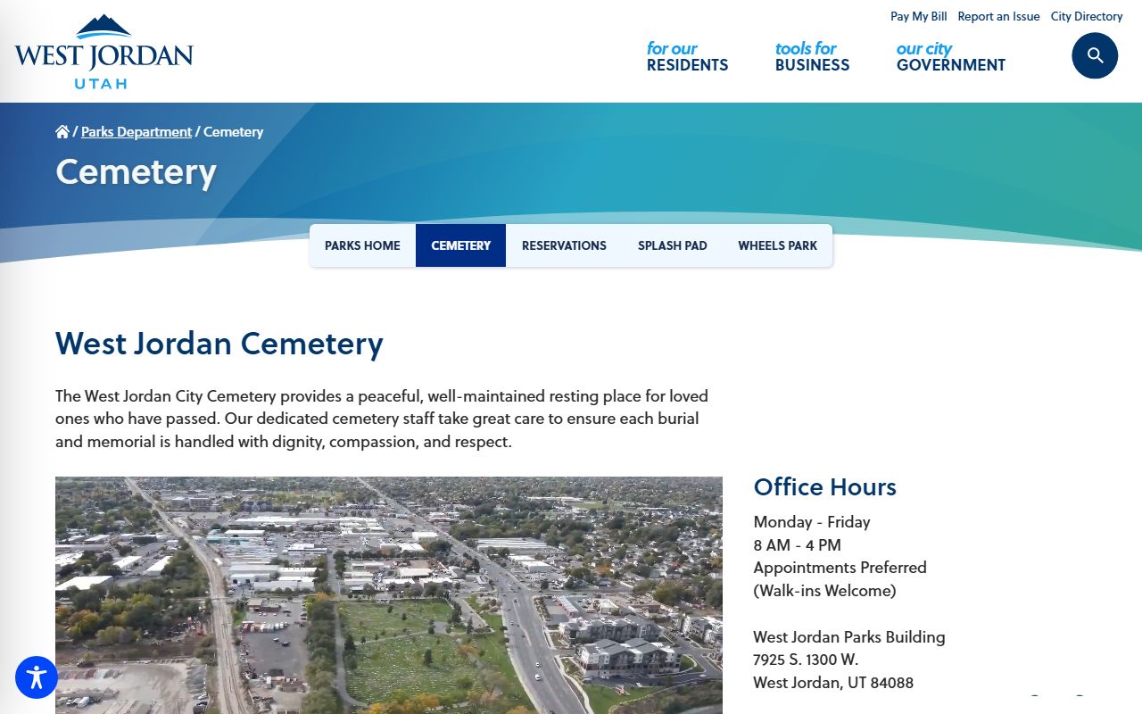 West Jordan cemetery records related to West Jordan dissolution of marriage cases