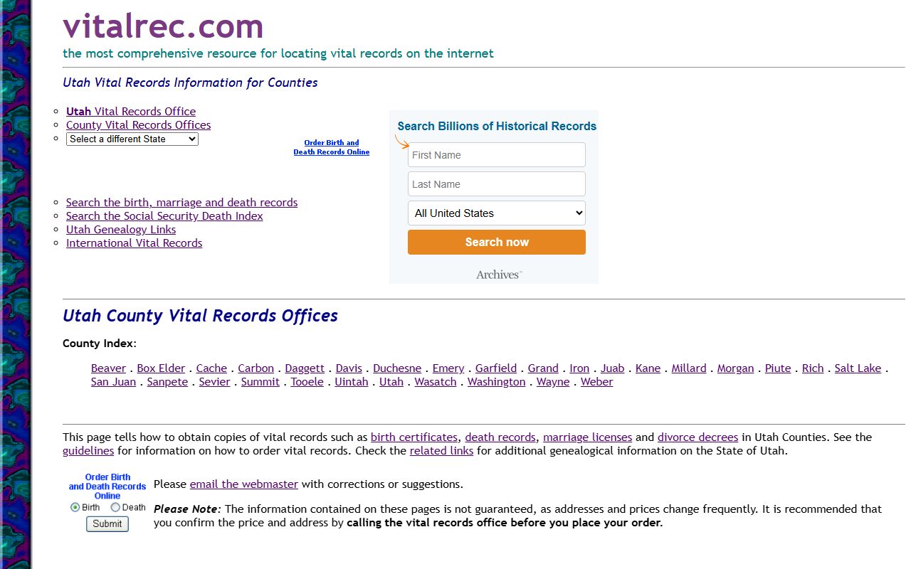 Duchesne County Eighth District Court clerk dissolution of marriage records