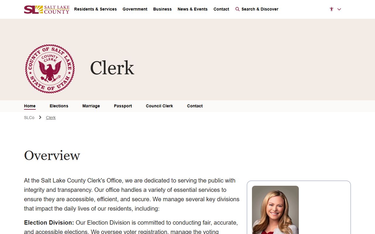 Salt Lake County Clerk dissolution of marriage filing fees and procedures